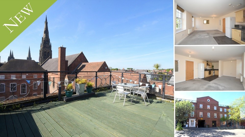 A centrally located two bedroom apartment with a roof terrace overlooking the Lichfield Cathedral Spire