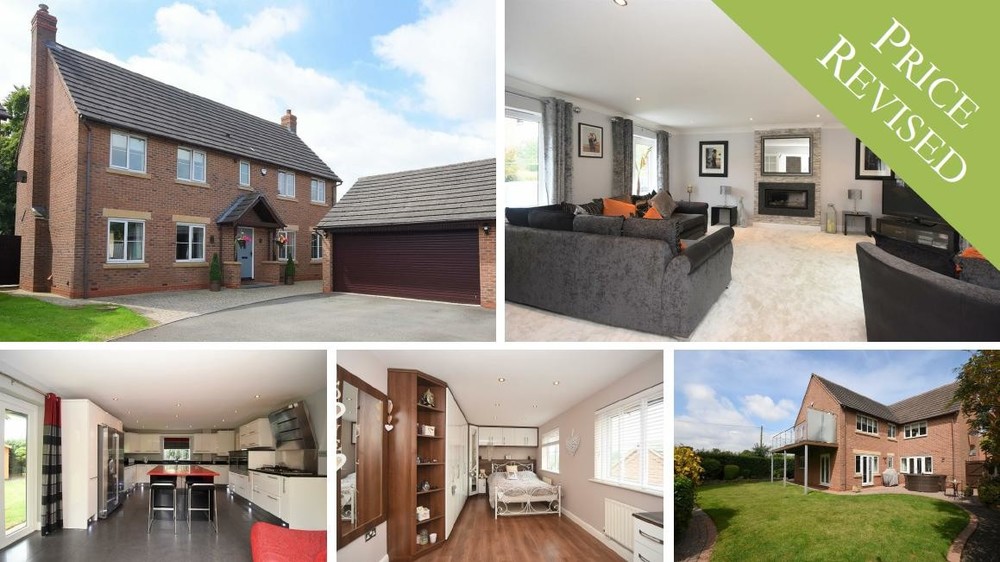 PRICE REVISED on this STUNNING family home with five bedrooms and a balcony overlooking open countryside